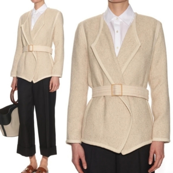 VINCE Tweed Effect Cotton Blend Jacket in Cream Size Small  $295 - Picture 1 of 8